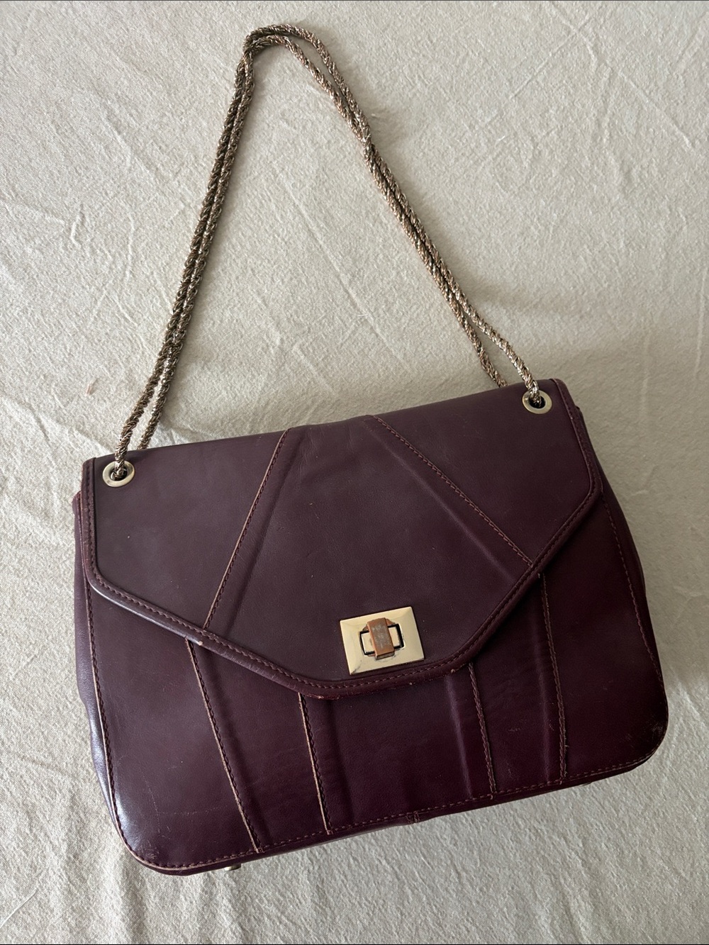 Sezane Women's Leather Shoulder Bag in Deep Plum